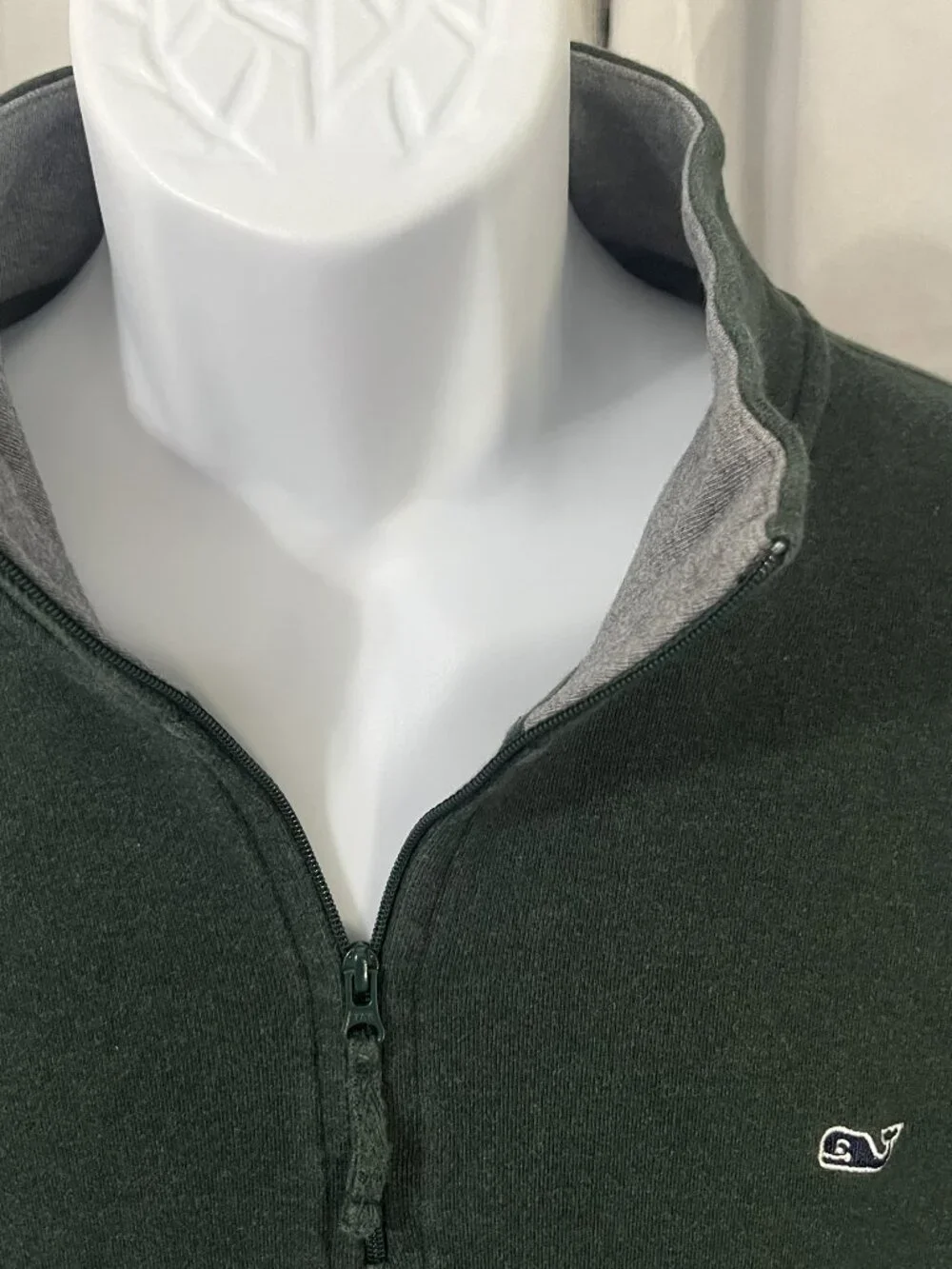 🌲 Vineyard Vines Men’s 1/4 Zip Pullover Sweater XXL Dark Green Gray EUC 🐳